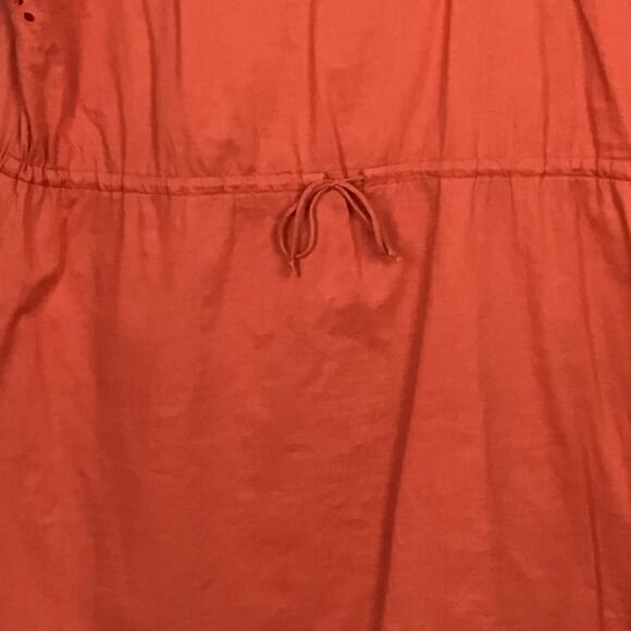 Madewell Eyelet Wildfield Rusted Red Coral Cinnamon Orange Shift Dress sz 12 - Picture 13 of 14